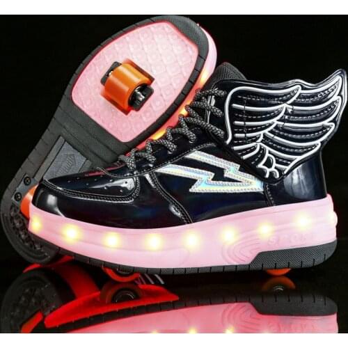 New Roller Skating Shoes, Double-Wheeled Luminous Sneakers, Colorful Luminous Shoes, Childrens Roller Skating Sneakers,Heelys