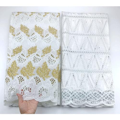 NewSwiss Voile Lace In Switzerland African Bazin Riche Fabric African Lace Fabric 2.5+2.5Yards Swiss Lace Fabric For Dress WFS-2