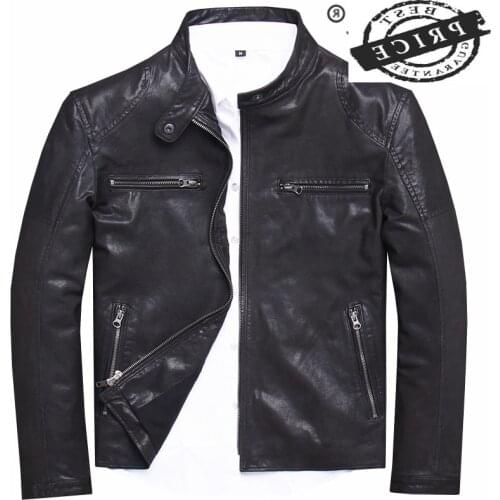 Leather Jacket Genuine Men 100% Real Sheepskin Coat Man Winter Autumn Clothes 2021 Streetwear Moto Biker Jackets L1233