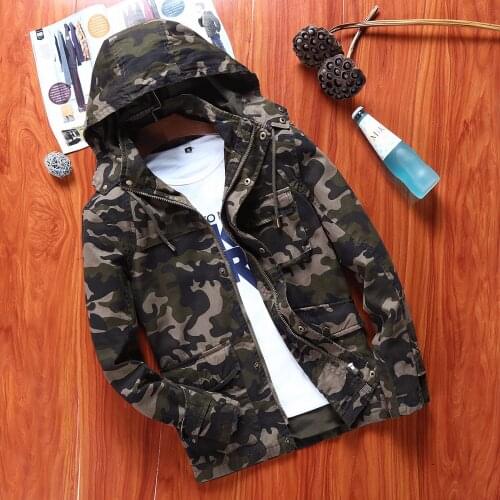 Itself Mens Jacket Hoodie Sweatshirt Military Coat Camouflage Cotton Zipper Retro American Casual Wear Drop Shipping