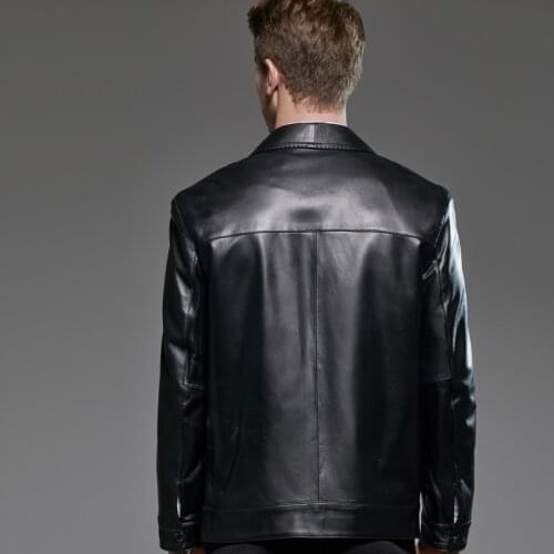 Mens Genuine Leather Jacket Spring Autumn Jacket Men Plus Size Sheepskin Leather Jackets Jaqueta De Couro 18104 YY1193