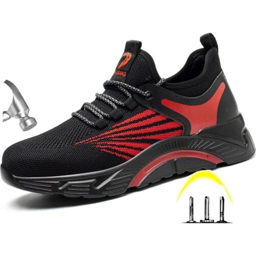 Mens Outdoor Steel Toe Anti Smashing Work & Safety Boots Shoes Men Indestructible Puncture Proof Safety Shoes Comfortable