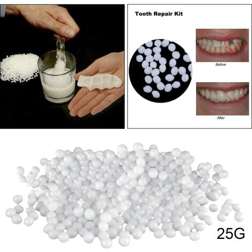 Temporary Tooth Repair Kit Thermal Molding Repair Fitting Bead Denture Repair Fake Teeth Veneer for Filling Missing Broken Teeth