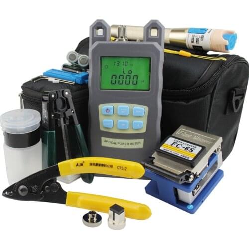 Fiber Optic Tool Kit with Optical Power Meter and Visual Fault Locator 1mw and Optical Fiber Cutter