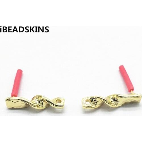 New arrival! 22x5mm 100pcs Zinc Alloy Twisted shape Earrings Stud for Earrings parts,hand Made Earrings Findings Jewelry DIY