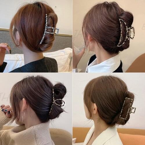 New Women Metal Leopard Geometric Butterfly Cat Ear Hollow Hair Claws Simple Barrettes Girls Hairpins Fashion Hair Accessories