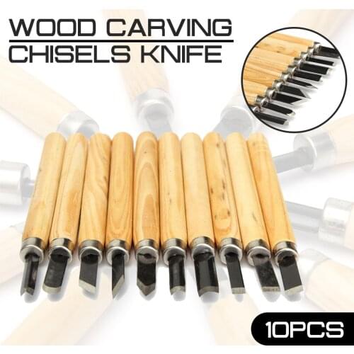 10pcs/lot Wood Carving Chisels Knife for Detailed Woodworking Gouges Hand Tools and Basic Wood Cut DIY Tools Carving Tools