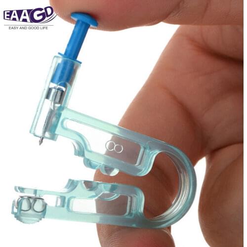 1Set Disposable Safety Asepsis Ear Piercing Gun with Alcohol Packs Pierce Tool Piercing Supplies