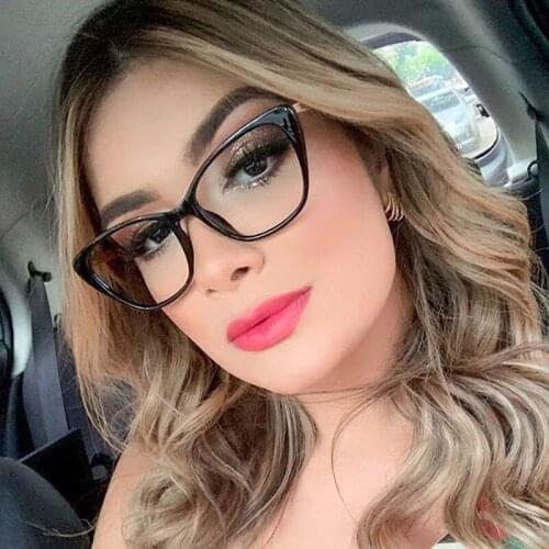 Fashion Cat Eye Reading Eyeglasses Optical Glasses Frames 2019 New Square Glasses Women Frame Retro Black Clear Glasses oculos UV400