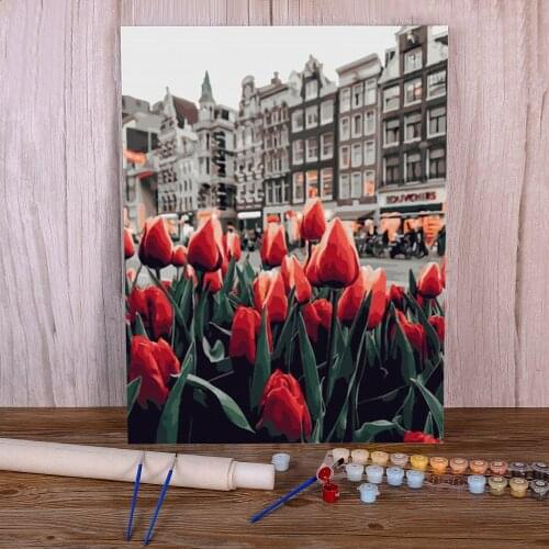 Scenery Landscape Paint By Numbers Complete Kit Oil Paints 40*50 Oil Painting New Design For Kids Wall Handiwork