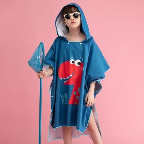 Julysand Boys and Girls Beach Towel with Hat Children Hooded Bath Towel Cartoon