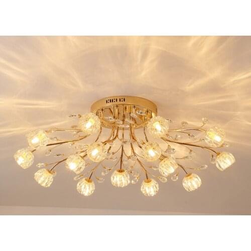 Modern Crystal Lustre Ceiling Lights E14 LED Plafonnier Ceiling Lamp For Bedroom Crystal Ceiling Lighting Nordic Lamps Home