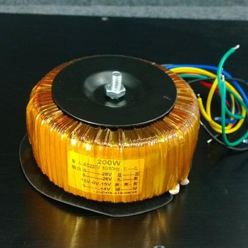 200W pure copper enameled wire transformer, dual 24V or dual 26V imported A core silicon steel sheet toroidal transformer