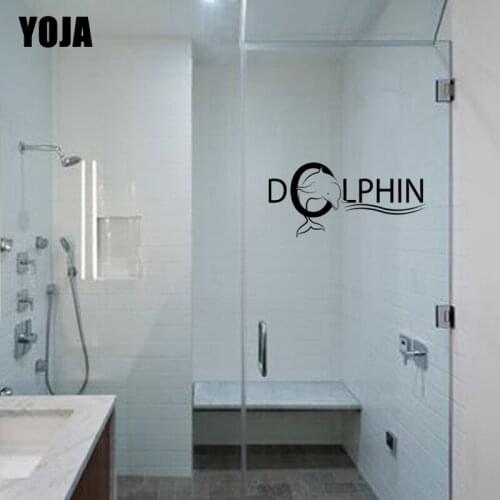 YOJA 15x29.4CM Cute Dolphin Kitchen Bathroom Decal Bedroom Wall Sticker G2-0059