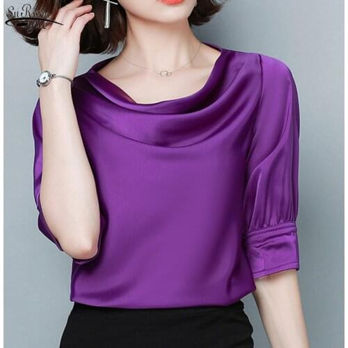 Blusas Casual Plus Size Tops Blouse Women Solid Short Sleeve Chiffon Shirts O-neck Women Elegant Chic Office Lady Clothing 10244