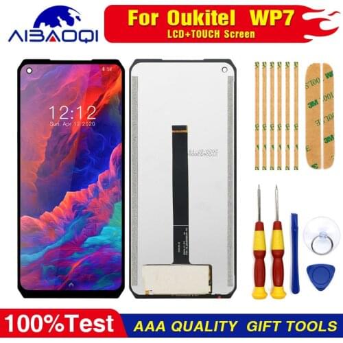 New original Touch Screen LCD Display LCD Screen For Oukitel WP7 Replacement Parts + Disassemble Tool+3M Adhesive