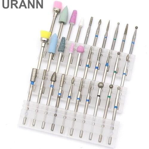 URANN 10pcs Tungsten Steel Nail Grinding Head Milling Manicure Cutter for Pedicure Machine Sander Drill Bit Set Electric Tools