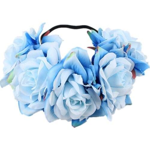130mm Christmas Headbands For Women Bohemia Women Fashion Flower Headband Girl Headdress Wedding Party Hair Decor Accessories