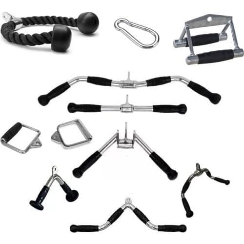 15 Pcs Different All Parts Pull Fitness Equipment Gadgets Push Rod Triceps Downward Pressure Training Pull Bar