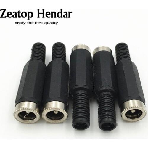 2000Pcs 2.1mm x 5.5mm / 2.5mm x 5.5mm DC Power Female Plug Jack Adapter Connector Socket For CCTV Camera Plastic black Head