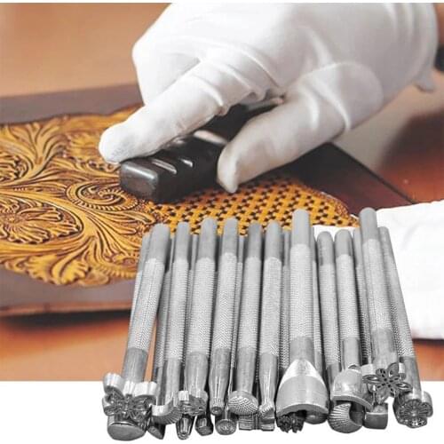 28PCS Craft Leather Tools Set DIY Leather Working Tool Kit for Sewing Stiching Carving Printing Cutting Leathercraft Accessories