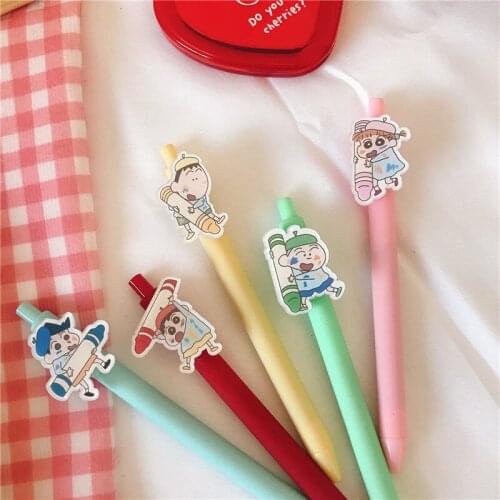 5pcs/Set Anime crayon Erasable Pen Kawaii Gel Pens 0.5mm Black ink for Kids Gift School Supplies Stationery