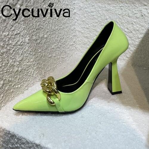 Spring Sexy Real Leather Sandals High Heel Shoes Slip On Pointed Toe Stiletto Ladies Shoes Casual Party Wedding Pumps Women Shoe