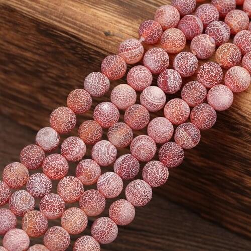 Nature Stone Beads Frost Cracked Dream Fire Dragon Veins Carnelian Beads 4 6 8 10 12mm Pick Size