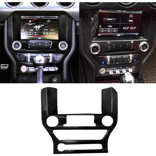Fit for Ford Mustang 2015-2020 Real Carbon Fiber Central Control CD Panel Cover Decoration Trim Interior Car Accessories