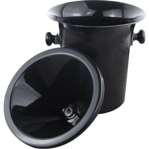 LBER Wine Dump Black Plastic Wine Spittoon - Standard Size with Black Funnel Champagne Bucket