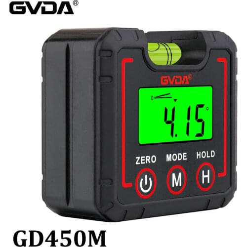 GVDA Digital Protractor Level Box Angle Gauge Electronic Goniometer Magnetic Base Inclinometer Angle Level Finder Measuring Tool