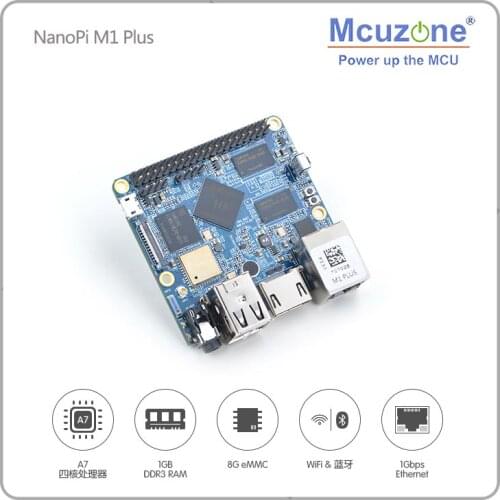 Allwinner H3 Quad-core Cortex-A7 NanoPi M1 Plus Demo Board(1.2GHz,1GB DDR3 RAM,8G FriendlyELECMicroUSB Cable+Antenna