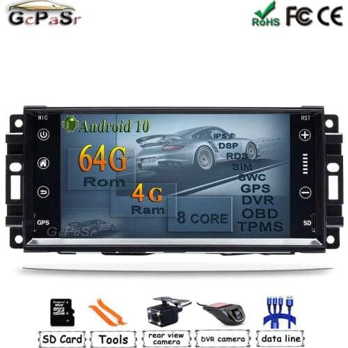 For Jeep Cherokee Compass Commander Wrangler/DODGE Caliber/Chrysler 300C Android 10 Car Stereo Radio