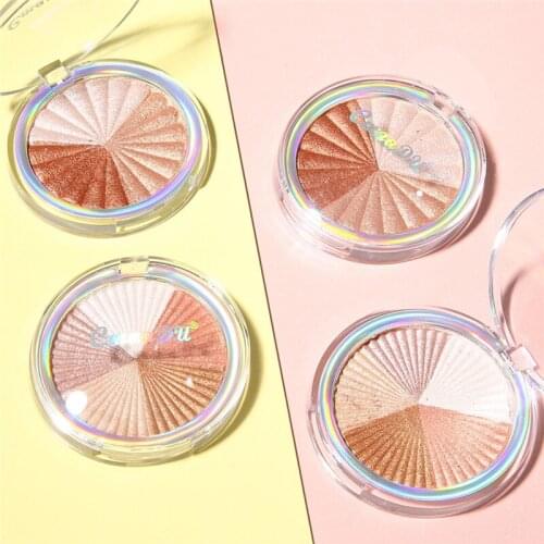 Highlighter Facial Bronzers Palette Shimmer Pink Powder Makeup Glow Face Contour Illuminator Highlight Pallet Cosmetics