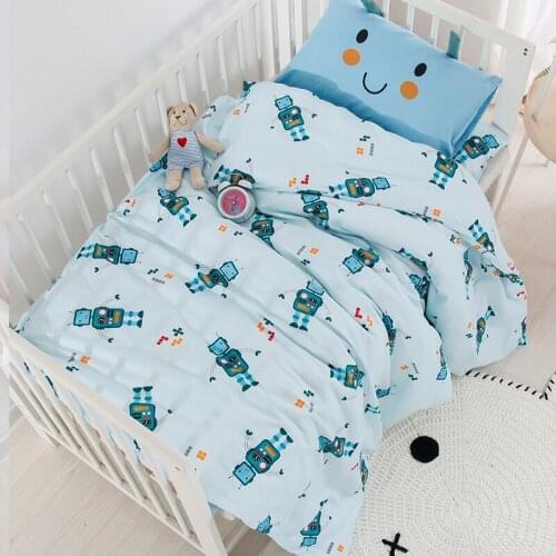 2pcs A Set Crib Bedding Set 120x150cm Duvet Cover 30x50cm Pillowcase For Baby Bed Childrens Bed 100%cotton Cute Cartoon Design