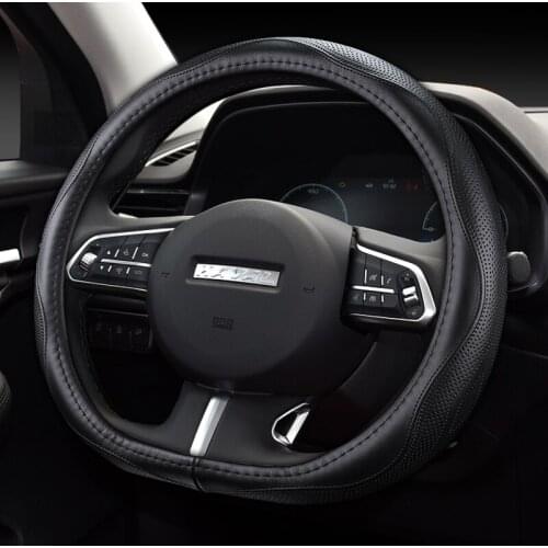 Leather steering wheel cover fit For Haval big dog H6 F7 F5 H9 H5 M6 F7x H2 H7 car grip cover
