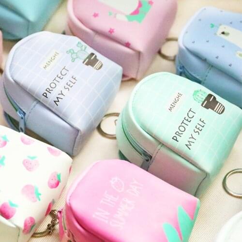 Small Coin Purses Fruit Style Pu Leather Cartoon Cute Coin Wallet Lady Fashion Coin Money Holder Bag Pouch