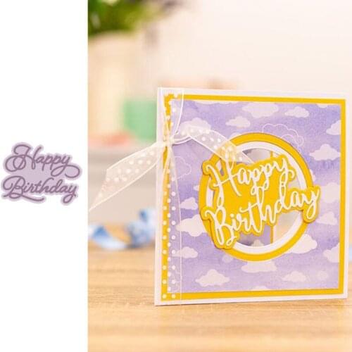 Word Happy Birthday Metal Cutting Dies for Scrapbooking and Card Making Paper Craft 2019 New die cuts