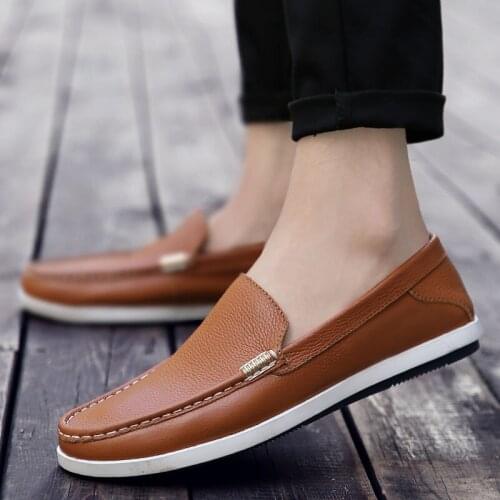 Loafers Shoes Men Fashion Shoes Men Comfy Slip-on Mens Flats Moccasins Male Footwear Brand Leather Men Casual Shoes
