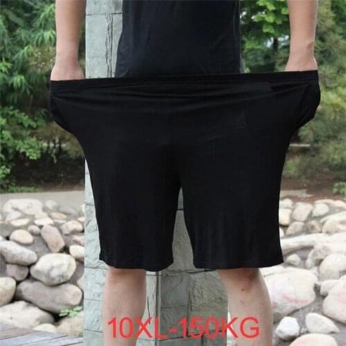 Plus size 150KG 9XL 10XL 5XL men Shorts Modal cotton summer soft Comfortable Black Elastic waist loose shorts thin Breathable 70