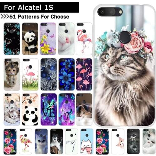 Soft Phone Case For Alcatel 1S 2019 5.5-inch Cute Cartoon Pattern TPU Silicone Cover Colorful Painted Soft Case for Alcatel 1S