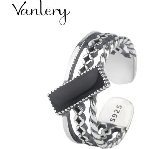 New Trendy Personality Punk Black Rings For Women Lady Resizable Size Rings Party Jewelry Charm Gifts