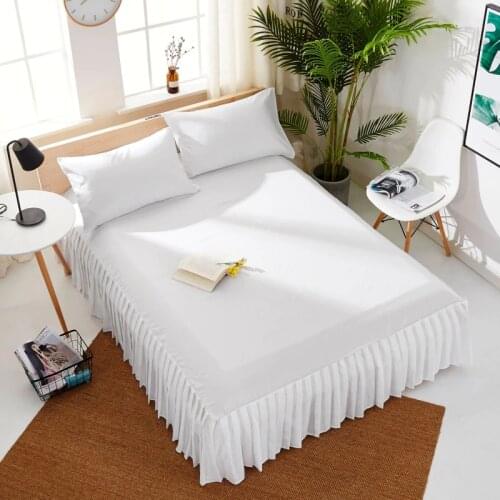 Pleated Bed Skirt With surface Solid Color Twin Queen King Size Bed Cover Beauty salon dust-proof Mattress Cover