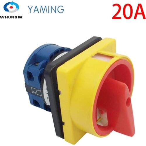 Factory Supplied 690V 20A Padlock Rotary Cam Switch OFF-ON 2 Position 1 Pole 4 Terminals Main Switches LW26GS-20/02