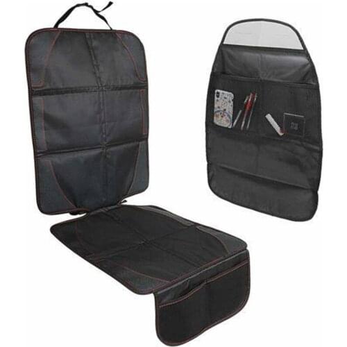 Durable Car Seat Protector Cover Kick Mat Back Kick Guards with 2 Organizer Pockets