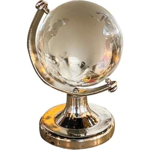 Ins Transparent Globe Desktop Ornaments Creative Modern Student Gift 360 Degree Rotation Mini Glass Home Decoration 6*3.5Cm