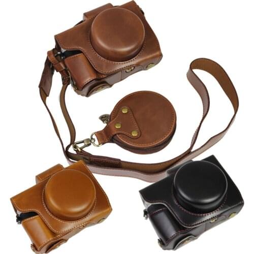 Luxury PU Leather Camera Case For Olympus OMD EM10 IV EM10 Mark IV E-M10 Mark IV with Should Strap