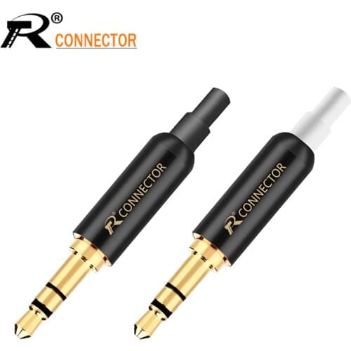 10PCS Jack 3.5mm Stereo 3 Pole Male Jack +Tail Plug clamps for DIY Headset Earphone or Used for Repair Earphone