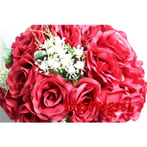 SPR NEW style -RED -10pcs/lot wedding road lead artificial wedding table flower center flower ball decoration