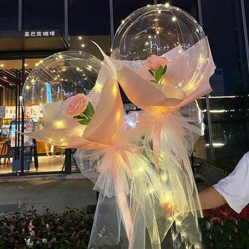 1pcs 12/18/20/24 inch Luminous Transparent Bobo Bubble Ballons Christmas Wedding Birthday Party Decorations Helium Baby Shower